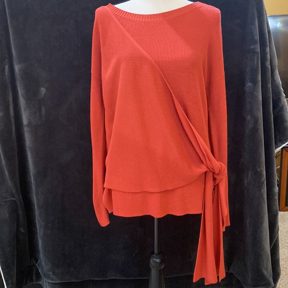 TRIBAL ladies burnt orange wrap knit sweater! 😍